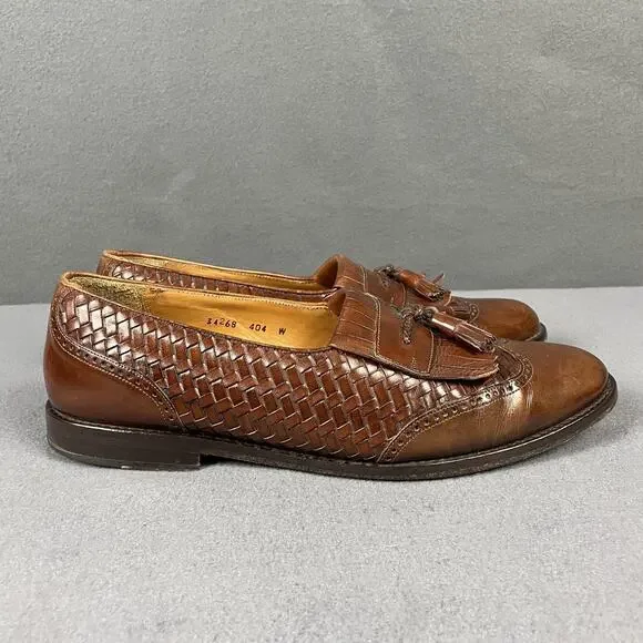 Mezlan Alicante Shoes Mens Size 11.5 W Brown Leather Tassel Loafers Dress Brogue - Picture 7 of 16